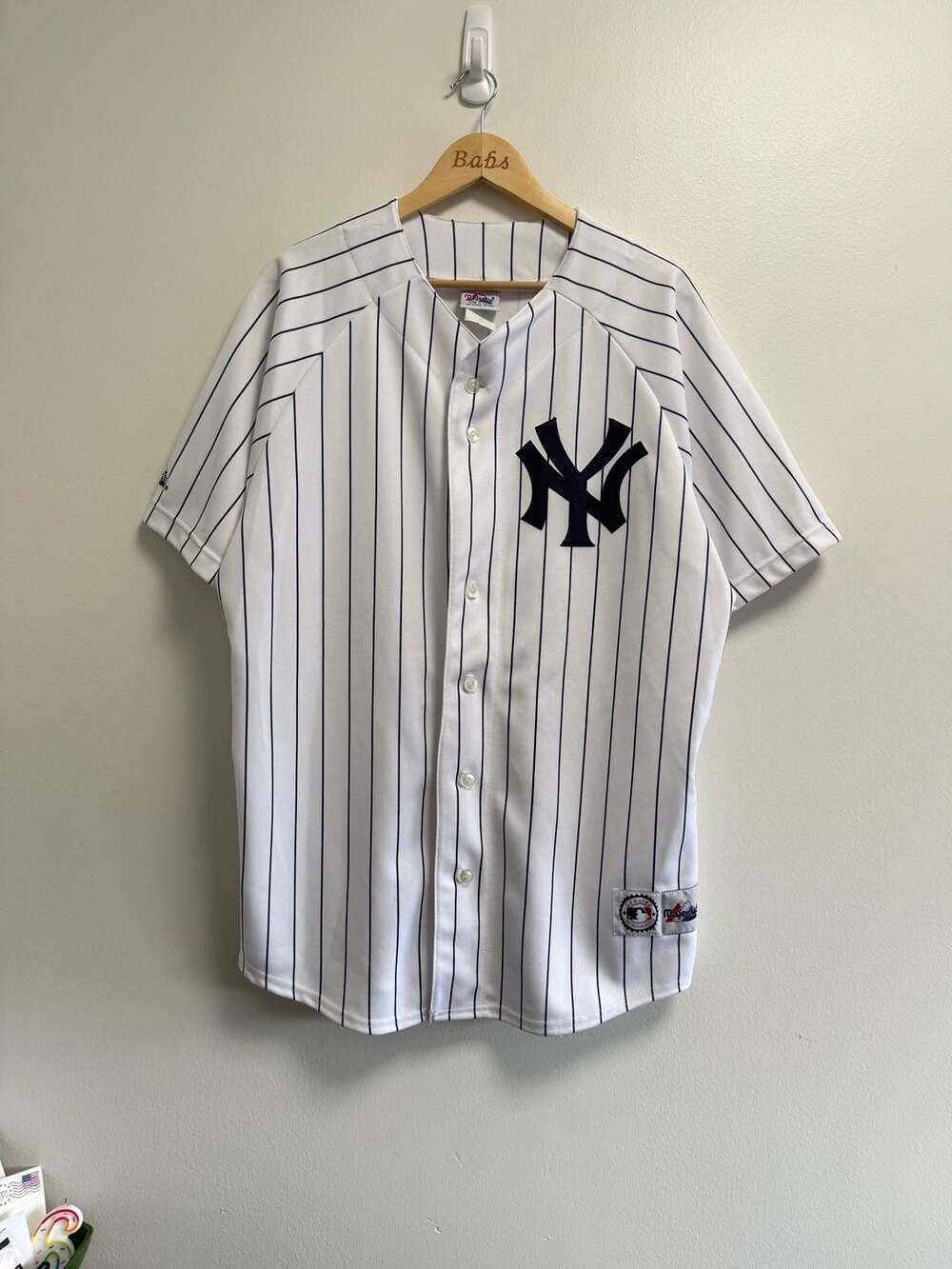 Majestic New York Yankees Jersey Size XL White Pinstripe MLB